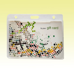 Scheckkartenhülle Horizontal – Transparent-milchig mit ovaler Öse