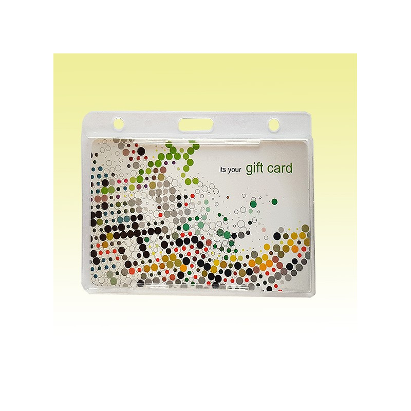 Scheckkartenhalter Horizontal – Transparent-milchig mit ovaler Öse