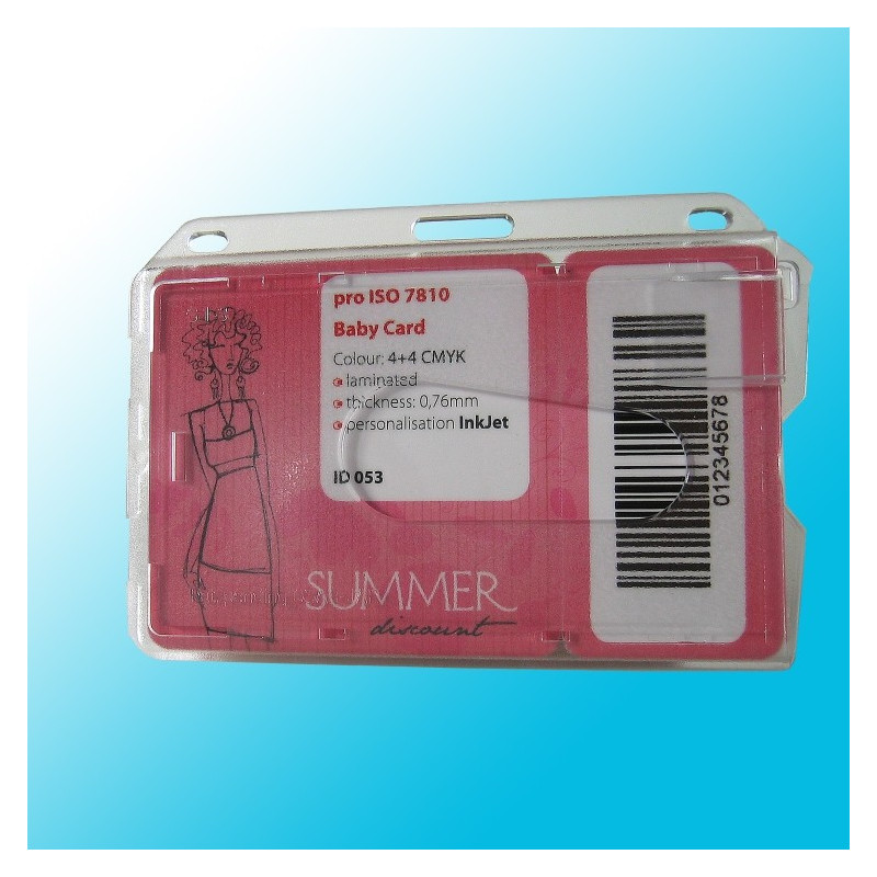 Scheckkartenhalter mit Daumenausschub und Langloch