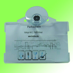 Profi Parkkartenhalter Horizontal – Sicherer Halt durch Saugnapf mit Stahlgewinde
