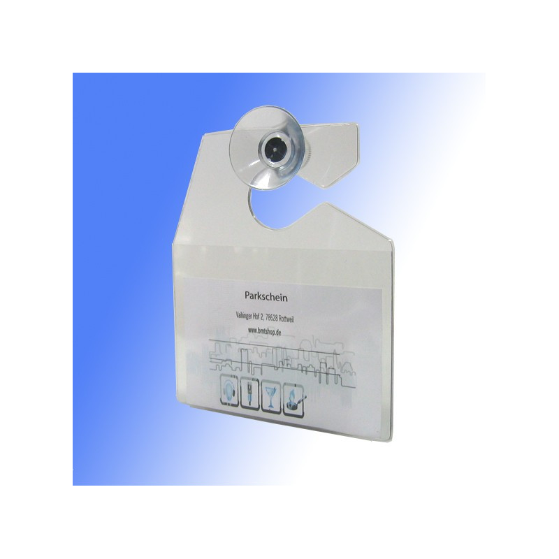 Stabiler Parkausweishalter aus Hart-PVC – 70 x 80 mm inkl. Saugnapf-Set