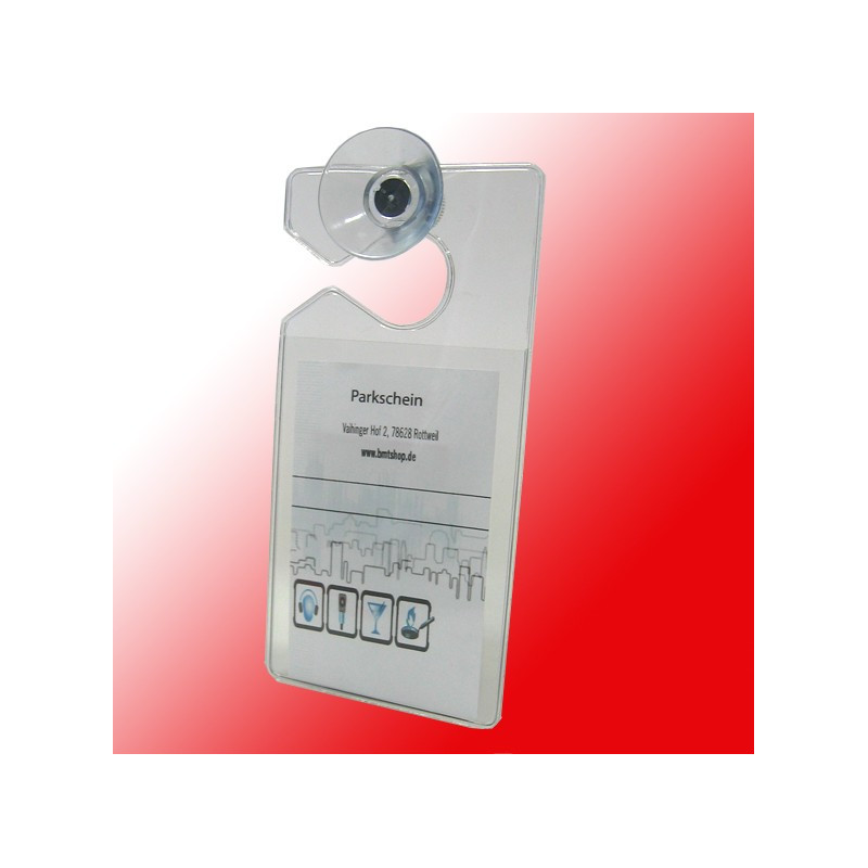 Profi-Parkausweishalter aus Hart-PVC – 91 x 60 mm mit Saugnapf-Set