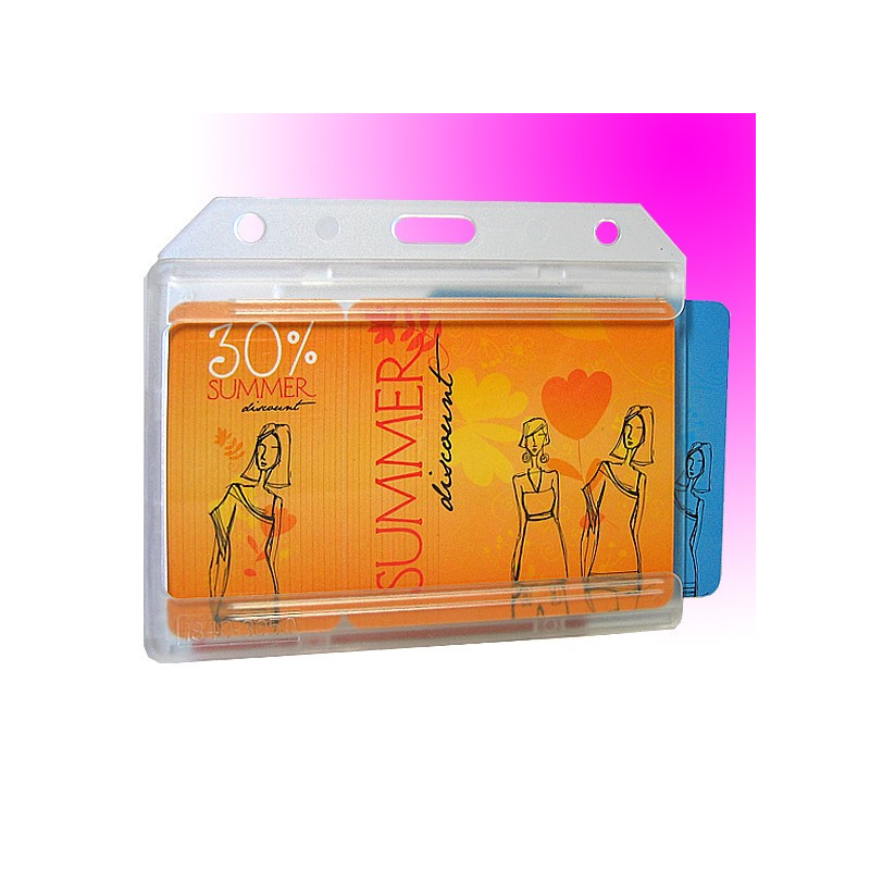 Scheckkartenhülle als Mehrfachkartenhülle, für bis zu 3 Karten, mit Langloch