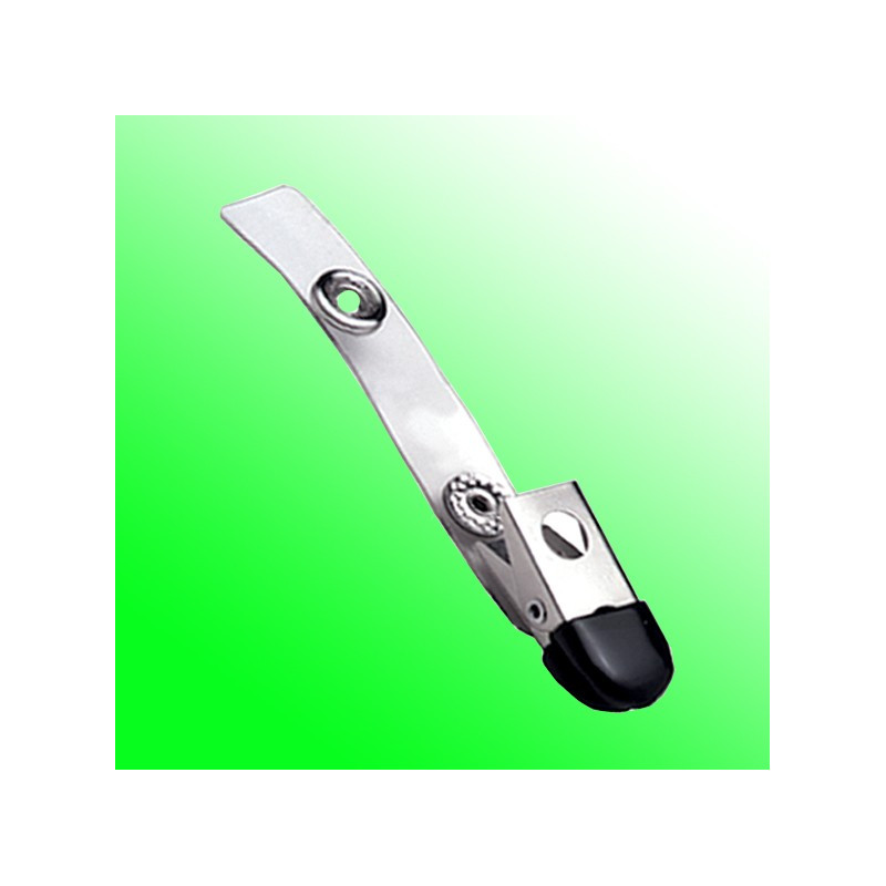 Krokodilclip mit transparenter Lasche und farbiger Gummispitze