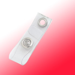 Lasche transparent, mit Metalldruckknopf und Metallöse