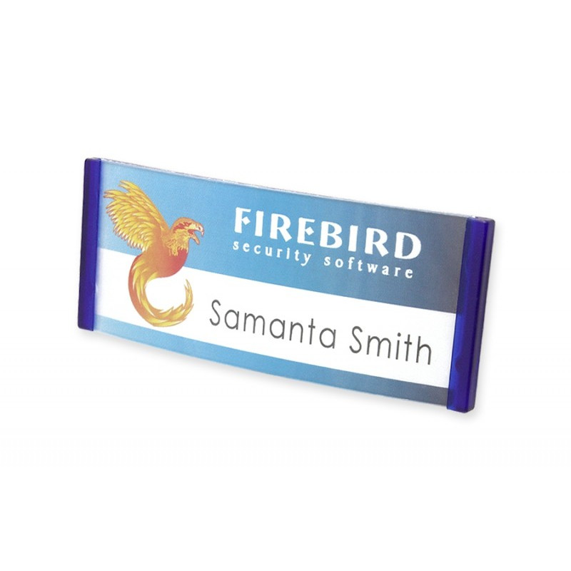 Namensschild, gewölbt mit glasklarer Astralon-Abdeckung. Mit Magnet