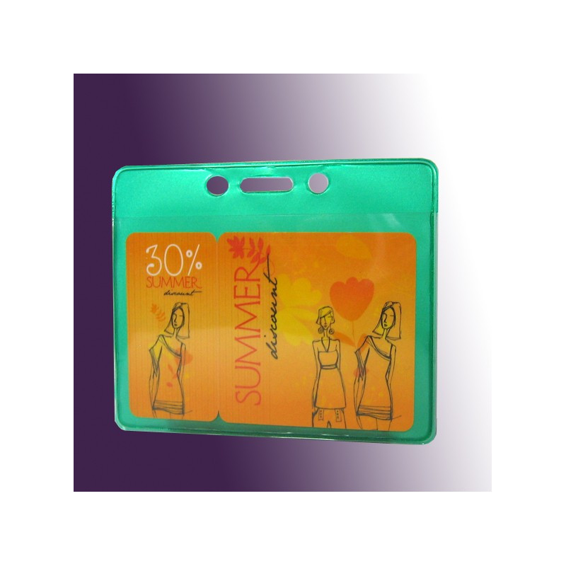 Ausweishülle mit farbiger Rückseite – 61 x 91 mm mit 3-Punkt-Lochung