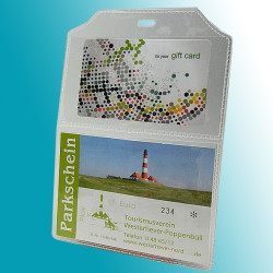 Ausweishülle mit zweitem Fach, Einschub jeweils von oben