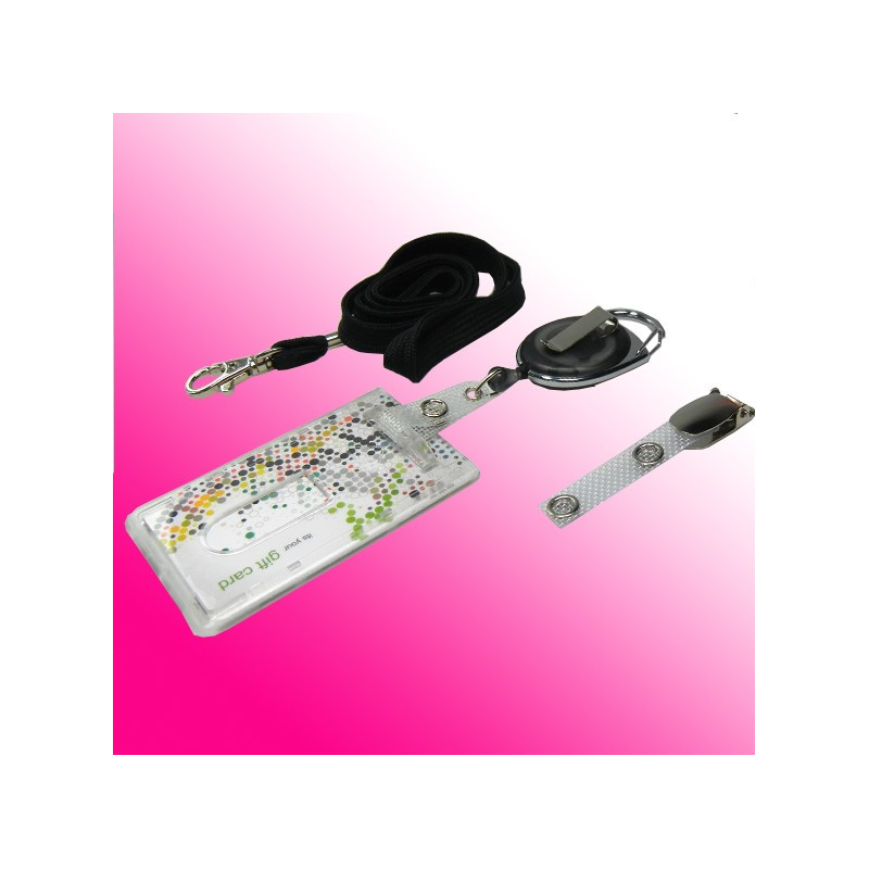 3-in-1 Ausweisset: Kartenhalter mit Daumenausschub, Jojo & Lanyard