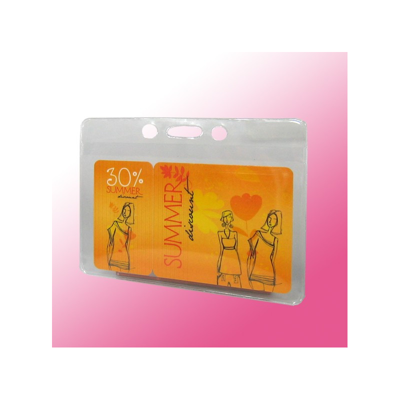 Ausweishülle mit farbiger Rückseite – 61 x 91 mm mit 3-Punkt-Lochung