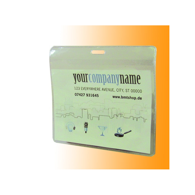 Ausweishülle mit Aufhängerand und oval ausgeschweisster Öse